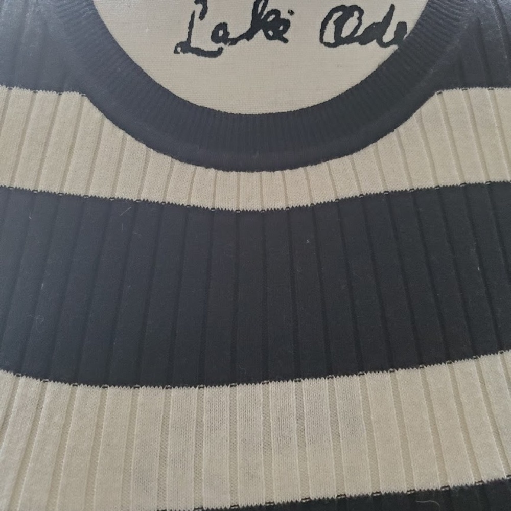 NWT Gap Black and White Pinstripe Sweater - Picture 2 of 8